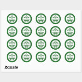 Elegante Groen Wit Damast Ronde Envelop Afdichting Ronde Sticker (Vel)