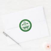 Elegante Groen Wit Damast Ronde Envelop Afdichting Ronde Sticker (Envelop)