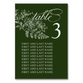 Elegante Groen-Wit Trouwtafel Nummer Kaart (Voorkant)