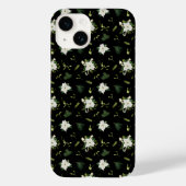 Elegante groen witte bloem zwarte Case-Mate iPhone case (Achterkant)