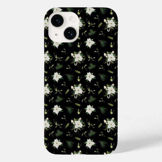 Elegante groen witte bloem zwarte Case-Mate iPhone case (Achterkant)