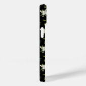 Elegante groen witte bloem zwarte Case-Mate iPhone case (Achterkant / Rechts)