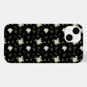 Elegante groen witte bloem zwarte Case-Mate iPhone case (Achterkant (horizontaal))