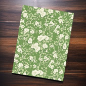 Elegante  groen & witte bloemenprint tissuepapier