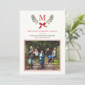 Elegante groen-witte Waterverf Holly Greenery Feestdagenkaart (Staand voorkant)