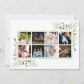 Elegante Groene 8 Foto Collage Huwelijk Bedankkaart (Voorkant)