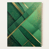 Elegante groene abstracte achtergrond met glinster planner (Achterkant)