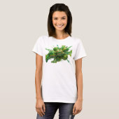 Elegante Groene Abstracte Apple Mode Kunst T-shirt (Voorkant volledig)
