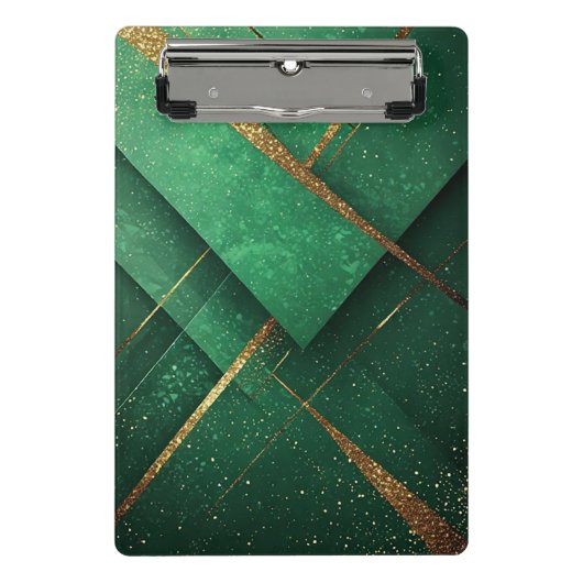Elegante Groene Abstracte Chic Bureaublad Accessoi Mini Klembord (Voorkant)