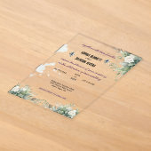 Elegante groene acryl trouwuitnodiging uitnodigingen (Laagn)