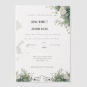 Elegante Groene Acryl Trouwuitnodiging Vellum Uitnodigingen (Voorkant)