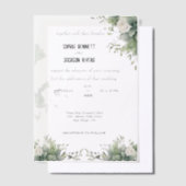 Elegante Groene Acryl Trouwuitnodiging Vellum Uitnodigingen (Offset)