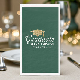 Elegante Groene Afstudeerklas 2026 Servet