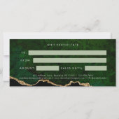 Elegante Groene Agaat Cadeaubon Cadeau Kaart (Achterkant)