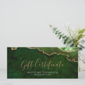 Elegante Groene Agaat Cadeaubon Cadeau Kaart (Staand voorkant)
