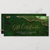 Elegante Groene Agaat Cadeaubon Cadeau Kaart (Voorkant / Achterkant)