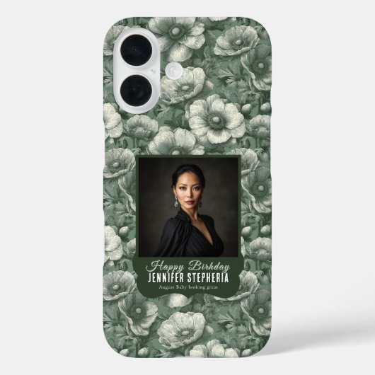 Elegante groene anemoon 10e verjaardagscadeau Case-Mate iPhone case (Achterkant)