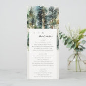 Elegante groene aquarel bos menu kaart (Staand voorkant)