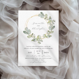 Elegante groene aquarel eucalyptus bruiloft kaart