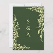 Elegante groene Arabische en Engelse bruiloft Kaart (Achterkant)