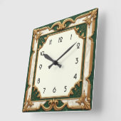 Elegante groene Art Deco Vierkante Klok (Hoek)