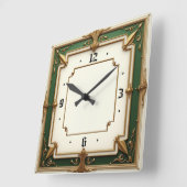 Elegante groene Art Deco Vierkante Klok (Hoek)