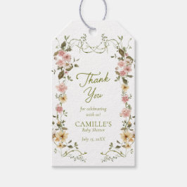 Elegante groene baby shower bedankkaartje cadeaulabel