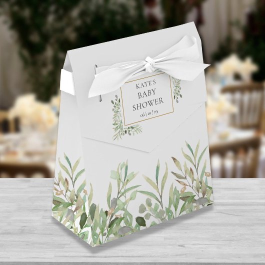 Elegante groene baby shower cadeauverpakking bedankdoosjes