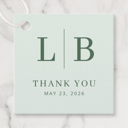 Elegante groene bedankbriefje bedankjes labels (Voorkant)