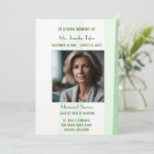 Elegante groene begrafenisceremonie kaart (Staand voorkant)