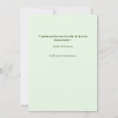 Elegante groene begrafenisceremonie kaart (Achterkant)