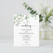 Elegante groene begroting trouw uitnodiging (Staand voorkant)