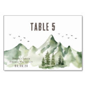 Elegante groene berglandschap tafel nummer kaart (Achterkant)