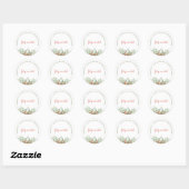 Elegante groene bessen Feliz Navidad Kerstmis Ronde Sticker (Vel)