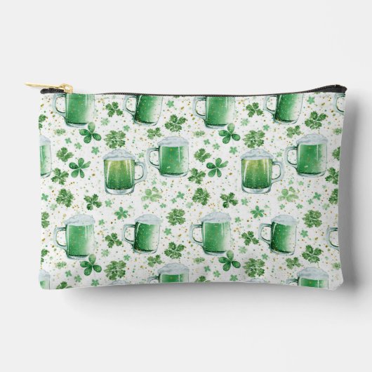 Elegante groene biermugs en shamrocks wit etui (Voorkant)
