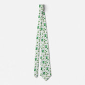 Elegante groene bierpullen en shamrocks wit stropdas (Achterkant)