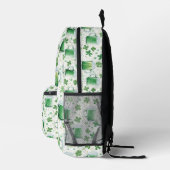 Elegante groene bierpullen en witte klavertjes bedrukte rugzak (Rechts)
