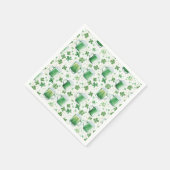 Elegante groene bierpullen en witte klavertjes servet (Hoek)