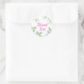 Elegante Groene Blad Bedankt Sticker (Tas)