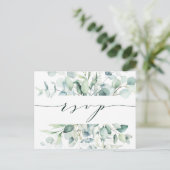 Elegante groene blad bruiloft RSVP Briefkaart (Staand voorkant)