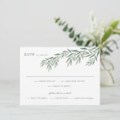 Elegante groene blad bruiloft RSVP kaart (Staand voorkant)