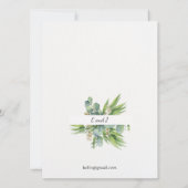 Elegante Groene Blad Bruiloft Uitnodiging (Achterkant)