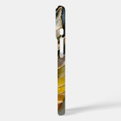 Elegante Groene Blad iPhone Hoes Minimalistisch Bo (Achterkant / Links)