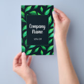 Elegante groene bladeren botanische bedrijf kortin flyer (Hand)