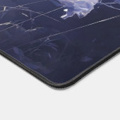 Elegante groene bladeren op zachte beige achtergro bureaumat (Hoek)