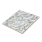 Elegante groene blauwe botanische Waterverf Tegeltje (Zijkant)