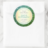 Elegante Groene Blauwgroen Gradiënt Glitter produc Ronde Sticker (Tas)