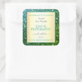 Elegante Groene Blauwgroen Gradiënt Glitter produc Vierkante Sticker (Tas)