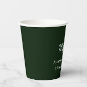 Elegante Groene Bloem en Paddestoel Krans Bruiloft Papieren Bekers (Voorkant)