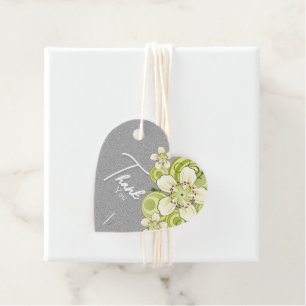 Elegante Groene Bloem Magneet Bedankjes Labels